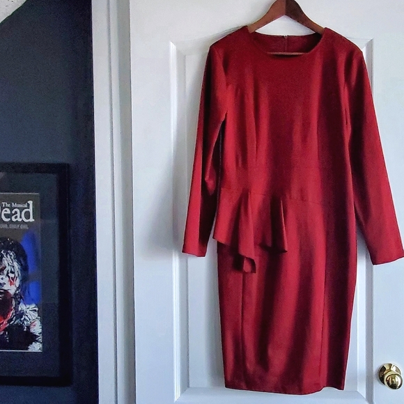 Ruffle Detail Office Dress - Picture 1 of 6